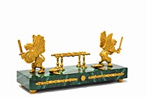 Визитница "Грифоны"(натуральный камень,бронза,золочение)