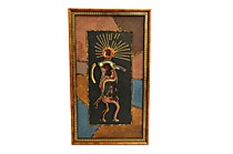Вшивцева Н. "Солнцеголовое божество" (кожа,натуральный камень)